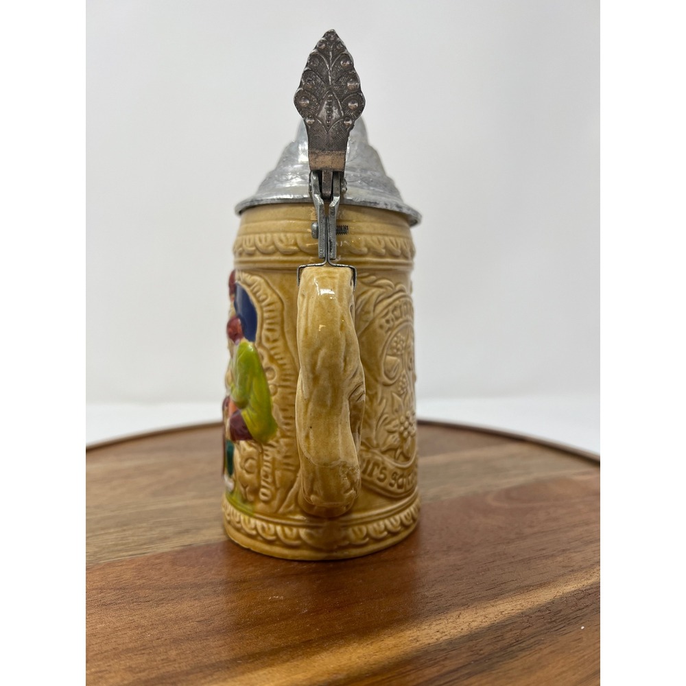 Vintage German Beer Stein Ceramic Pewter Lid‎ Collectible Figurine Scene - Picture 2 of 9